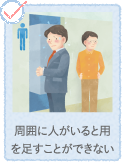 周囲に人がいると用を足すことができない