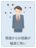 周囲からの視線が極度に怖い